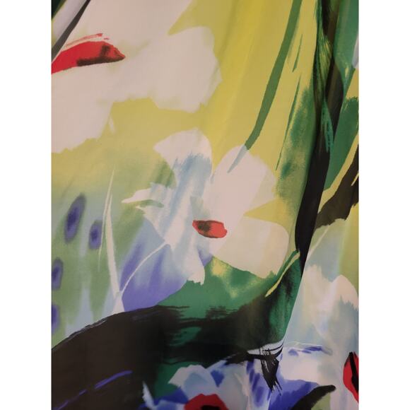 Jaclyn Smith Plus 18 Floral A Line Skirt Retro Chiffon Artsy Whimsy Summer Flowy - Picture 4 of 5